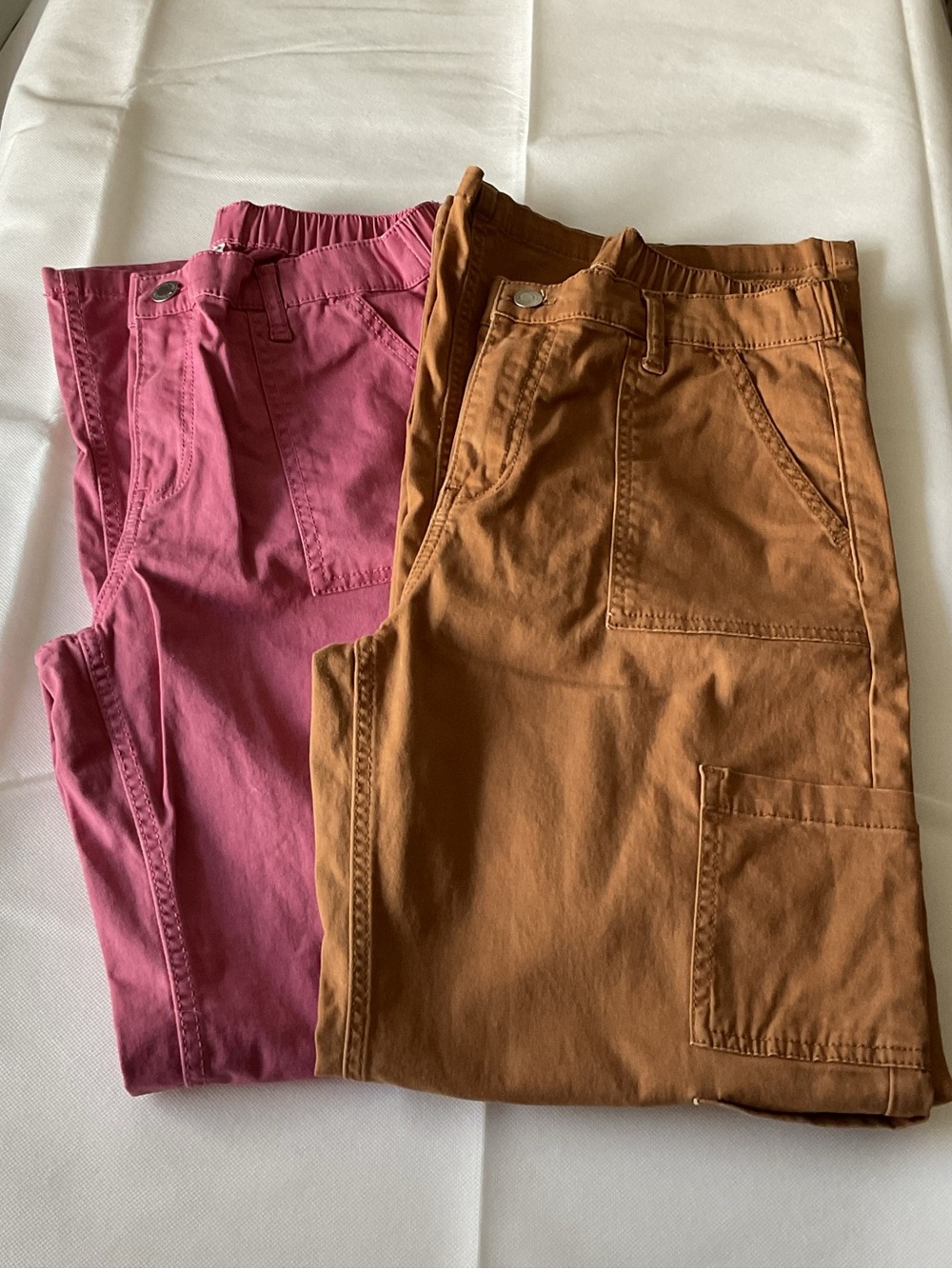 No Boundaries Wide Leg Cargo Pants - Rose Pink & Chestnut Brown